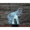 SUPERRUIDALONG 3D Lamp Elephant Night Light Remote Control Power Touch