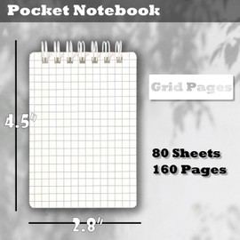 12 Pack Pocket Notebook 3" x 5" Spiral Notepads Small Notebook Journal, Pocket Notepad with Waterproof Cover, Mini Memo Pads for Home, School, College, Office, Work, Travel