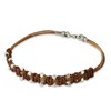 NOVICA Artisan Handmade Men's Leather Bracelet Brown Wristband with Silver