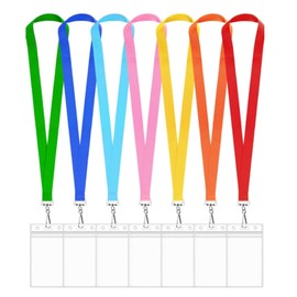 14 Pack Cruise Lanyards with Waterproof, Lanyard ID Badge Holder, Durable, Assorted Rainbow 7 Colors Lanyards for ID Cards, Ship Tours, Carnival Cruises, and Events