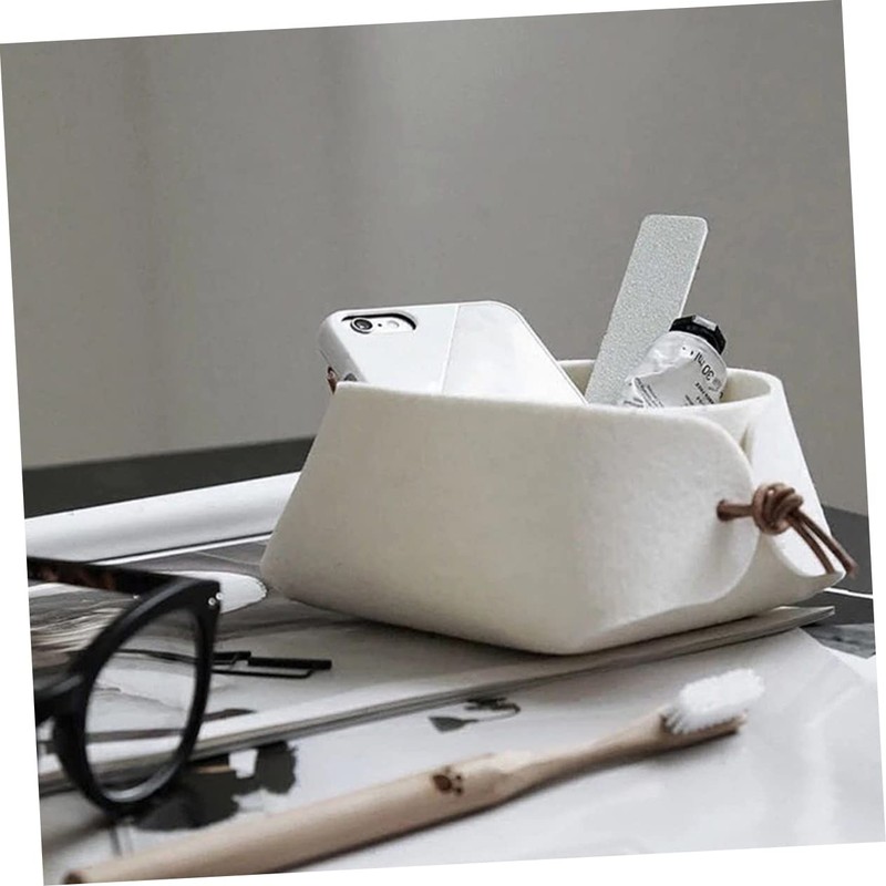 Mikinona 4pcs Felt Storage Box Set for Jewelry and Sundries