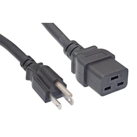 Cablelera Cablelera North American Power Cord Extension, NEMA 5-15P to C19, 6', 14 AWG, 15A, 125V (ZWACPFAC-06)