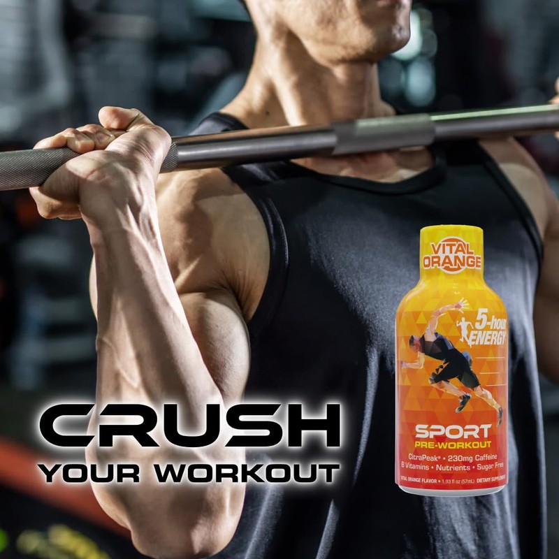 5-Hour Energy Extra Strength Sport Shots with Citrapeak, Vital Orange
