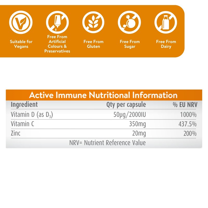 Active Immune | Vitamin D 2000IU | Vegan Formula |