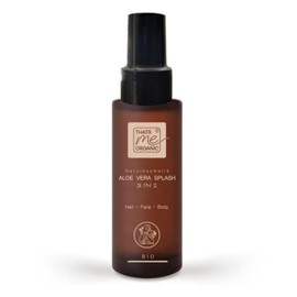 Thats me organic Organic Aloe Vera Splash 3 in 1 for Hair, Face & Body 100 ml - Natural Cosmetics with 72% Aloe - Instant Aid for Sunburn, Hair Loss & Neurodermatitis - Vegan Cosmetics