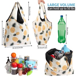 XEYOU Reusable Grocery Bags with Storage Pouch Reusable Bulk Shopping Bags Grocery Tote Bags for Beach, Shopping, Travel