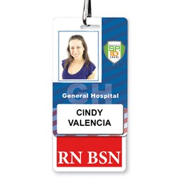 RN BSN Badge Buddy - Vertical- Heavy Duty Spill Proof & Tear Resistant Card - 2 Sided- Quick Role Identifier Name Tag Buddies for BSN Registered Nurse - Specialist ID USA Printed (Red)