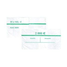 Euro Banknotes | 10 x Banderole 20 x 100 Euro (= 2000€) | For New 100€ Notes of the 2nd Series | Bundle Money Collect Collect Sort Storage Shipping Within 24 Hours