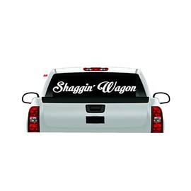 Shaggin' Wagon Back Banner 4x4 Decal Sticker Turbo Diesel Truck Funny 7.3 6.6 Soot Funny