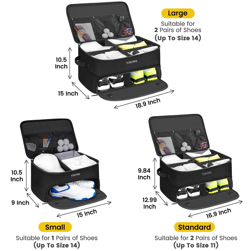 YOREPEK Large 2 Layer Golf Trunk Organizer for 2 Size