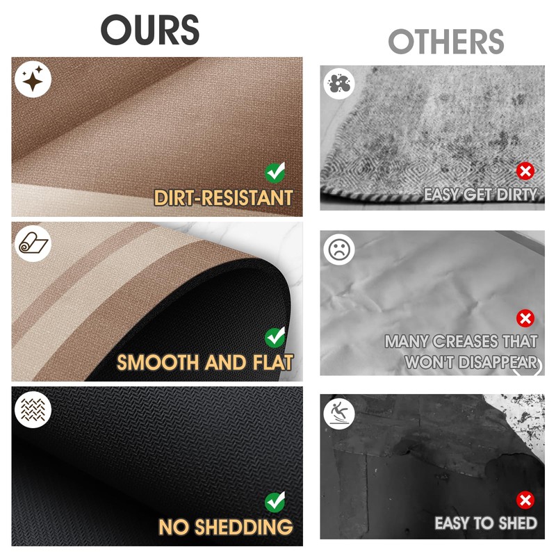 ACCUMTEK Ultra Thin Bath Mats Fit Under Door 3 Piece,