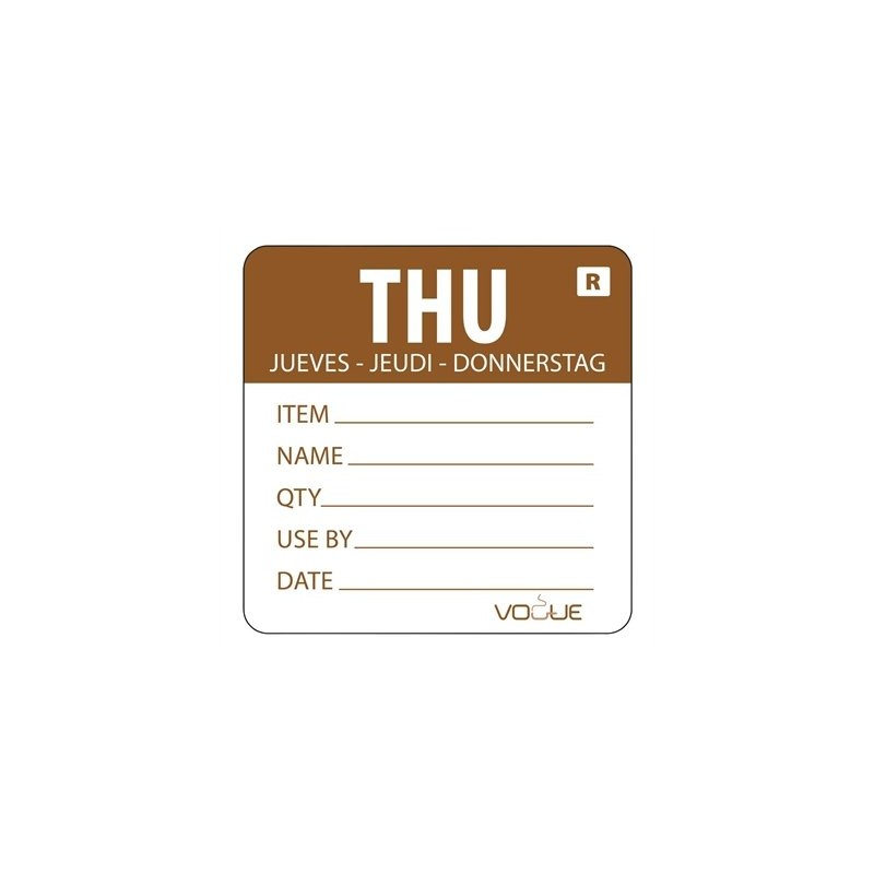 Vogue L069 Thursday Day of the Week Label Thursday -