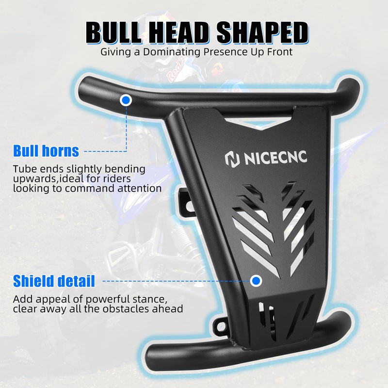 NICECNC Aluminum Front Bumper Protector Compatible with Yamaha Raptor 700