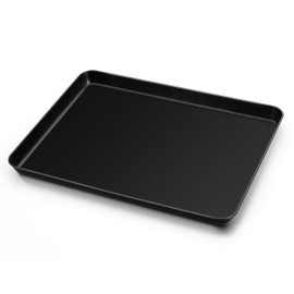 TeamFar Baking Sheets, 16” x 12” x 1”, Carbon Steel Baking Pan Cookie Sheet Tray with Coating, for Home/Toaster Oven Baking Serving, Healthy & Non-Stick, Heatproof & Easy Clean