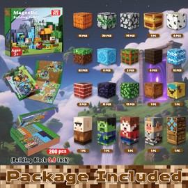 Magnetopia Magnetic Blocks 200 Pieces Build Forest Adventure, Cute Fun Magnetic Building Blocks Stacking Toys for Toddlers for Kids Aged 3 4 5 6 7 8 9 10 Year Old Boys Girls Gift