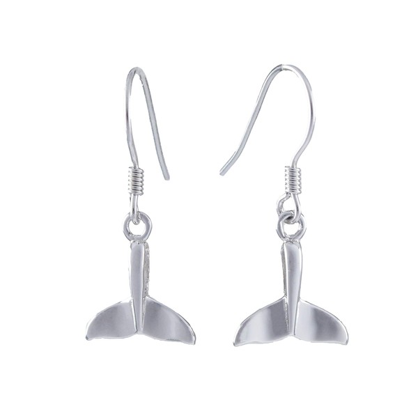 Unique Pretty Hawaiian Whale Tail Earring, Sterling Silver Whale Tail