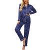 Ekouaer Womens Satin Pajama Set Classic Pattern Silky Pj Sets