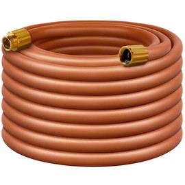 Worth Long Lead-in Hybrid Garden Hose 5/8 in. x 50 ft. -Kink Free, No Leaking, Male/Female Fittings -Heavy Duty Durable Flexible Lightweight Water Pipe -Brass Aluminum Ends for Household & Yard Use