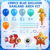 139 pcs Under the Sea Balloons Arch Kit, Blue Teal