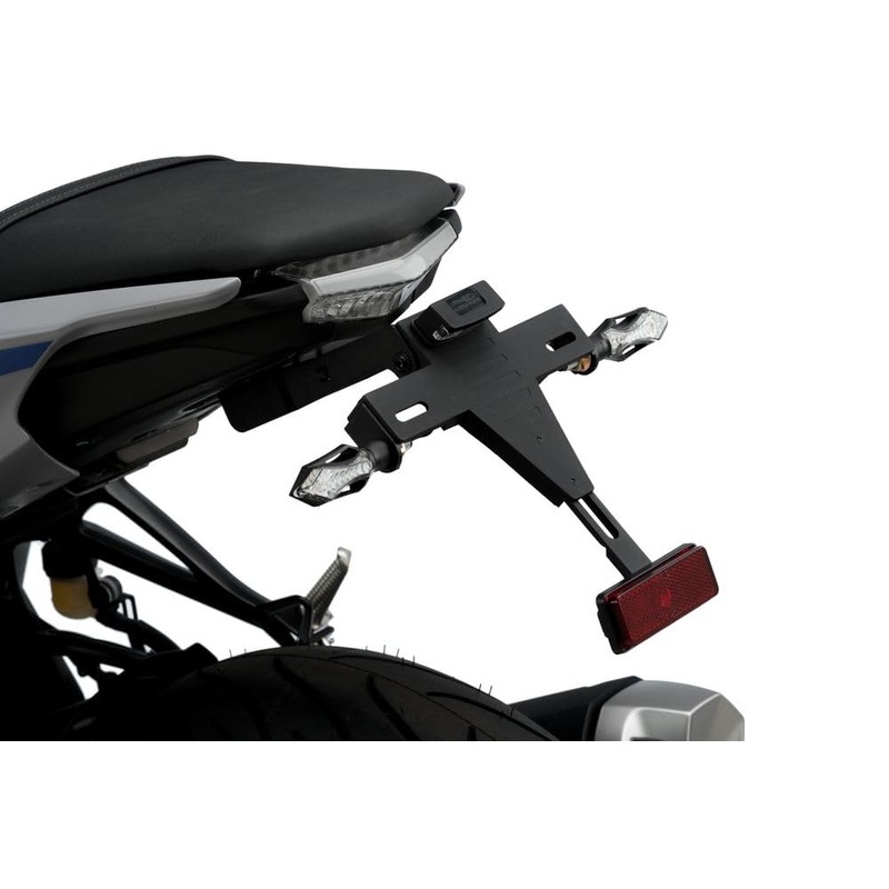 Puig 3884N Adjustable License Plate Holder with Homologated Kit, Black