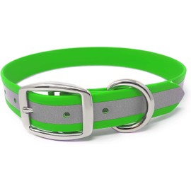 Regal Dog Products Small Lime Green Heavy Duty Reflective Dog Collar with Durable Metal Buckle and D Ring Adjustable Chew Proof & Waterproof Strong Small Dog Collar Other Sizes for Medium & Large Dogs