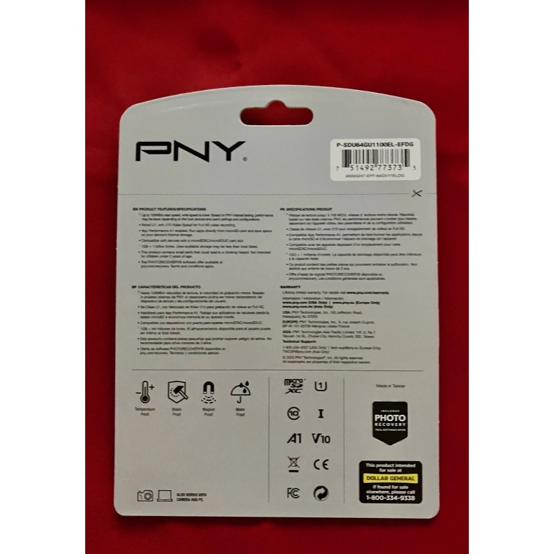 PNY 64GB Micro SD Card With SD Card Adapter (microSDXC)