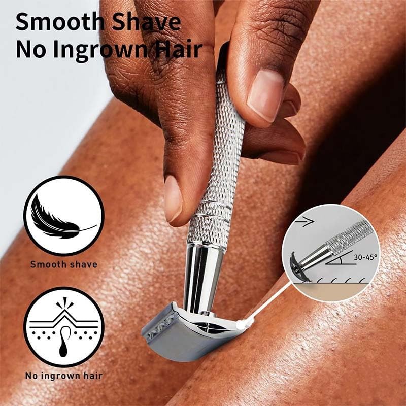 No Blade,Zinc Alloy Safety Razor, Fits 1.69x0.87in Double Edge Blades