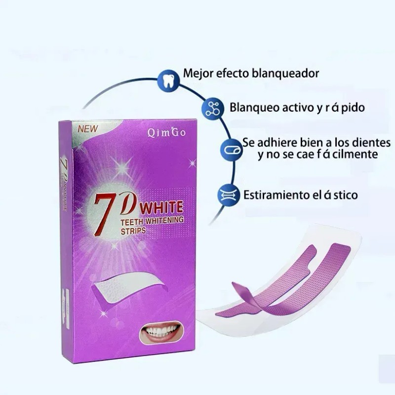 Tiras Blanqueadoras Dentales Zeravino de 28 Unidades con Sabor a