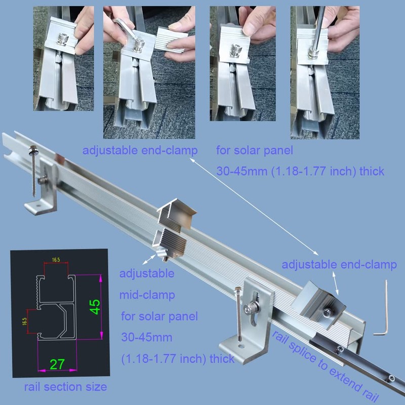 CMYYANGLIN Solar Panel Roof Mounts Bracket Kit for Sloped Pitched