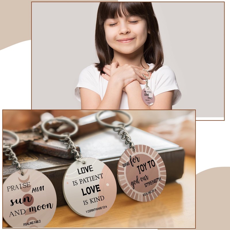 Remuuly 50 Pcs Christian Keychain Gifts Acrylic Bible Verse Scripture