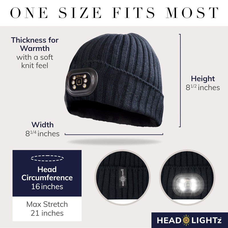 HEAD LIGHTZ Headlightz by Roq Innovation - Beanie with Light,