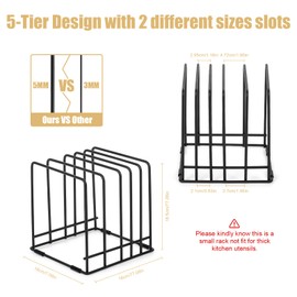 Mythco Kitchen Cabinet Cutting Board organizer, Cookie Sheet Storage Rack,Cabinet Dividers Holder with 5 Slots for Baking Pan Tray Organizer (2 PCS)