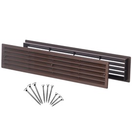 Steinberg14 Door Vent Cover - Two Sided Door Grille - Plastic Ventilation Grill - Door Vents for Interior Doors - Door Louver Vent - Door Air Vent Grill (Brown, 17.7x3.6 inch - with Screws)