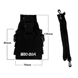 Set of 3 WINDINGTOK MSC-20A Walkie Talkie Nylon Pouch Bag, Multi-Purpose, Lightweight, Practical for Production Sites, Emergency Response, Handheld Radio, Black, Practical