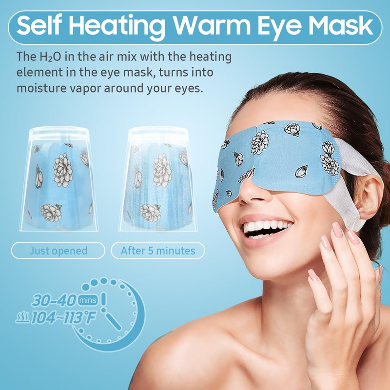 BeHoomi Steam Eye Mask, 10 Packs Heated Eye Mask, Self