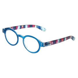 Calabria 255 Vintage Oval Reading Glasses +2.50 Blue Women Stylish Single Power Readers Spring Hinge Retro Eyeglass Trendy