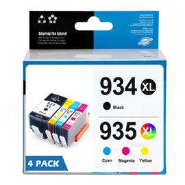 934XL 935XL Ink Cartridge Compatible with Hp Officejet 6810 6220 6812 6815 6820 Officejet Pro 6230 6830 6835 Series Printer 4 Pack (Black & C/M/Y)