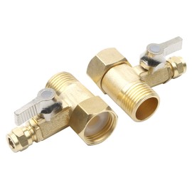 Pxyelec Brass Faucet Ball Valve, 1/2PT Male 20.5mm to Female19.5mm, 1/4 Inch (6.5mm) Water Purifier Integrated EZ RO Universal Water Supply Adapter Diverter Valve (Pack of 2)