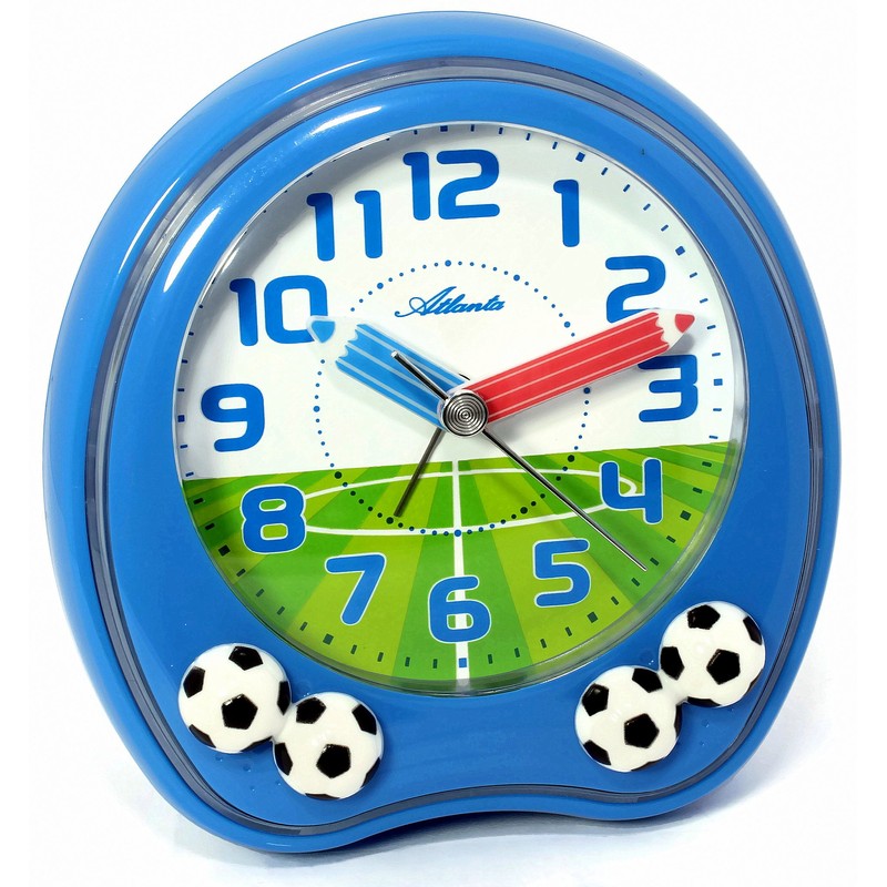 Atlanta Children's Alarm Clock with Watch Boys Blue Football -