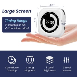 XREXS Digital Visual Timer for Children, Countdown Timer for Children and Adults, Volume and Brightness Adjustable, Short Timer for Kitchen, School, Office