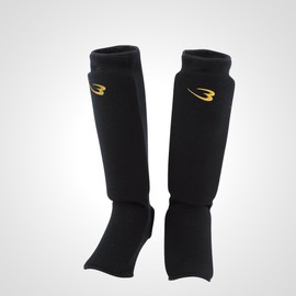 BODYMAKER Leg Support Regular (Pair) KD012 Martial Arts Calf Kids Achilles Tendon Punch Protector Heel Elbow Guard Kick Full Contact Karate Shin Toe Knuckle Gar XS Black