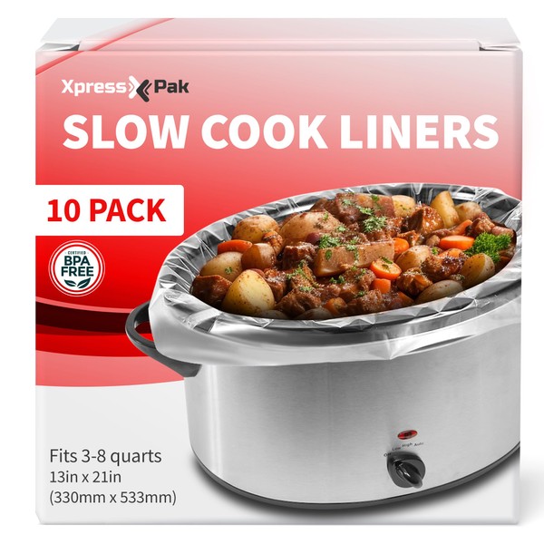 Slow Cooker Liner - [10 Pack] - (13"x 21") Fits