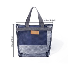 Mesh Shower Caddy Bag, Quick Dry Portable Tote Bag and Inner Pocket, Lightweight Bath Organizer for College Dorm Bathroom, Swimming, Gym, Beach, Travel (Navy)