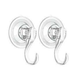 Yesmin 2 Pack Suction Hooks Powerful Push and Lock Vacuum Multi-Purpose Suction Hanger Strong Suction Cup Holds Up to 3KG for Kitchen and Bathroom