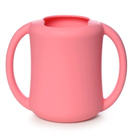 PrimaStella Silicone Baby & Toddler Training Cup with Handles - Sippy Cup for 1 Year Old – Toddler Cups (Coral)