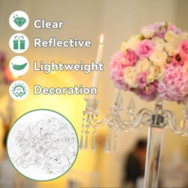 30 count Christmas Crystal Ornaments - Icicle Hanging Crystals Clear Plastic Chandelier Crystals Crystal Strands Crystal Chandelier Parts Dangling Crystals for Christmas Tree