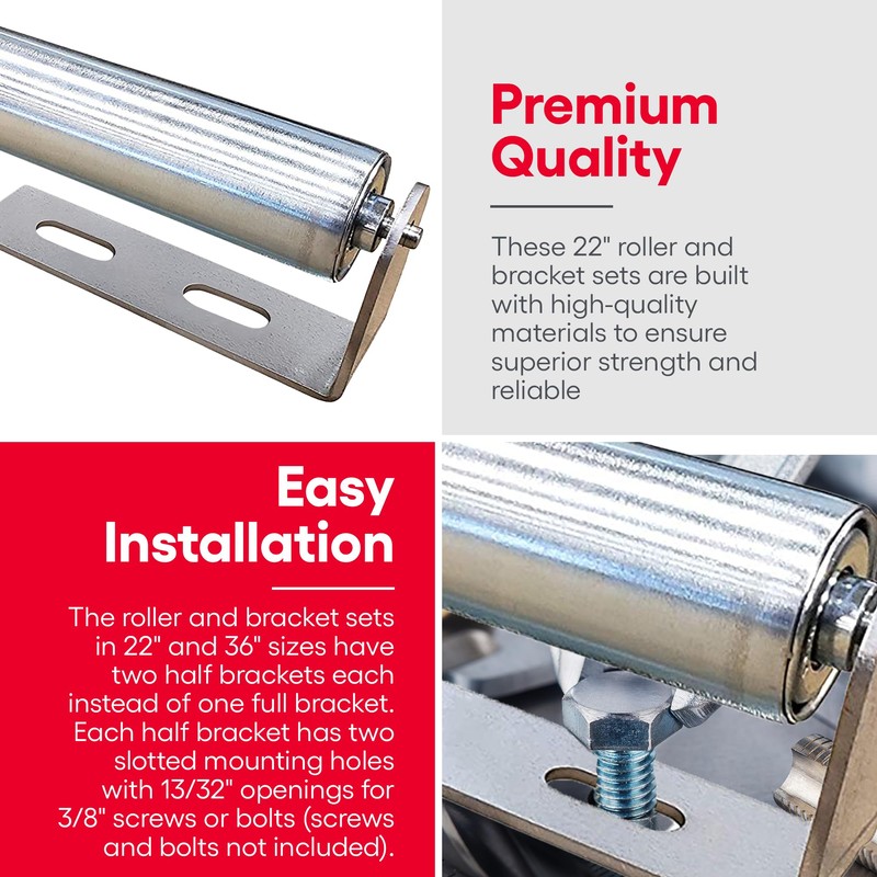 Galvanized Steel Roller with Bracket Set - Conveyor Rollers, Table