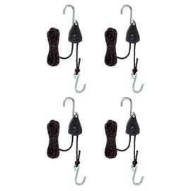 PATIKIL 4 Pcs Kayak Rope Tie Down Straps, 1/8" x 8 ft Heavy Kayak Rope Strap Canoe Bow and Stern Tie Downs Cable Adjustable Hanger Ratchet Transport Accessories