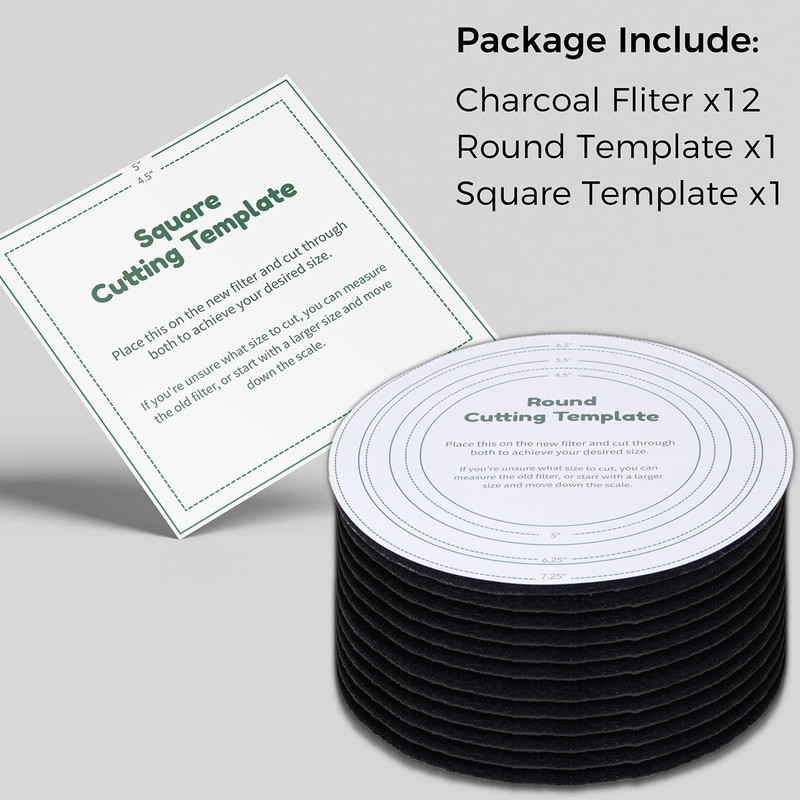 Perfnique Compost Bin Charcoal Filters, 12 Pack Filter Replacement for