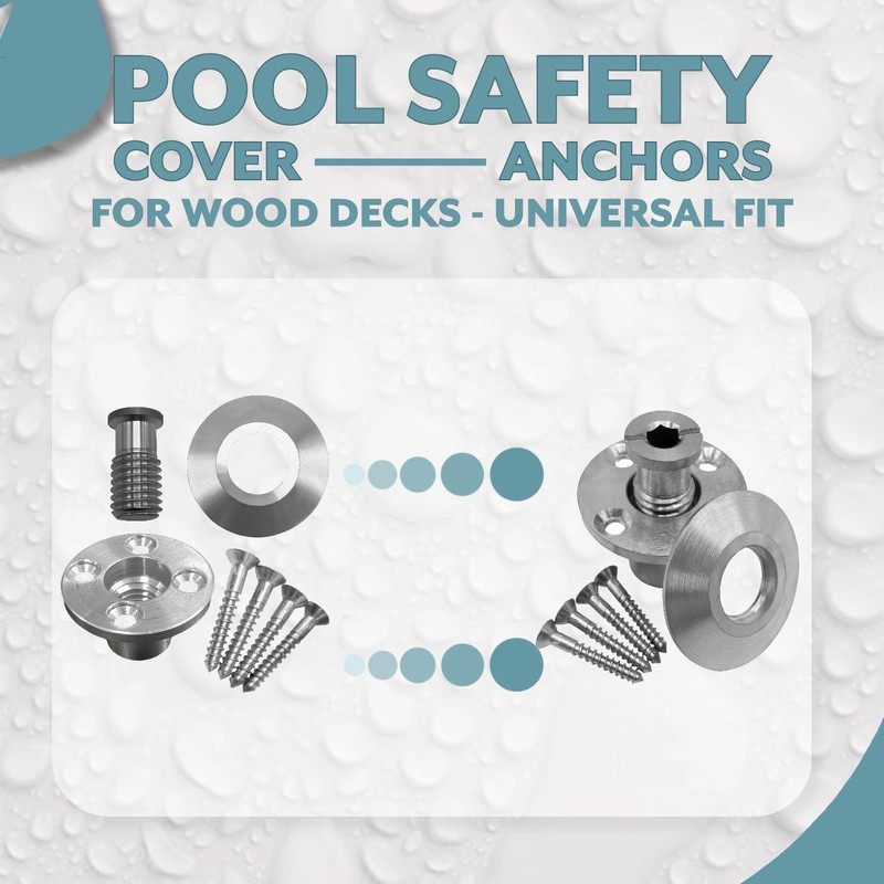Poolzilla Pool Safety Cover Stainless Steel Anchor with Collar for